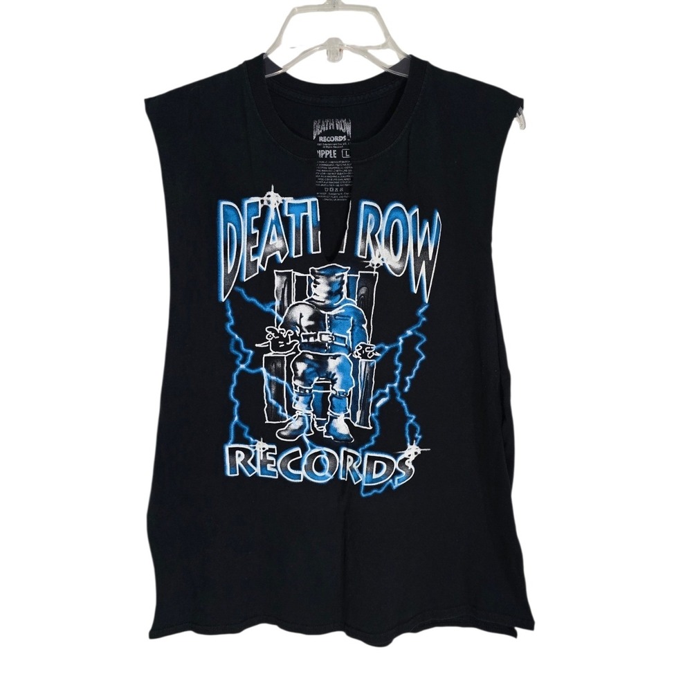Death Row Records Ripple‎ Junction Electric Chair Muscle Tank Top Black Blue Lg